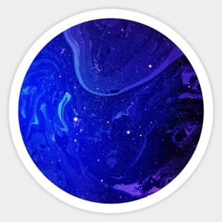 Circular Dark Blue Marble Sticker